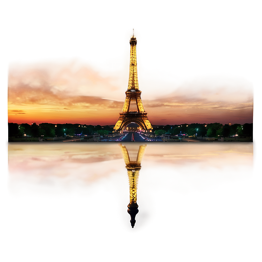 Eiffel Tower Sunset Scene Png Cxw44