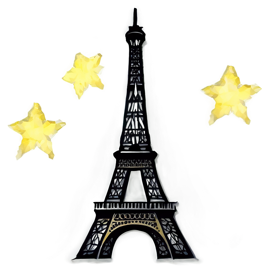 Eiffel Tower Under Starry Night Png 37