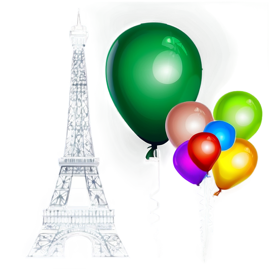 Eiffel Tower With Balloons Png 05212024