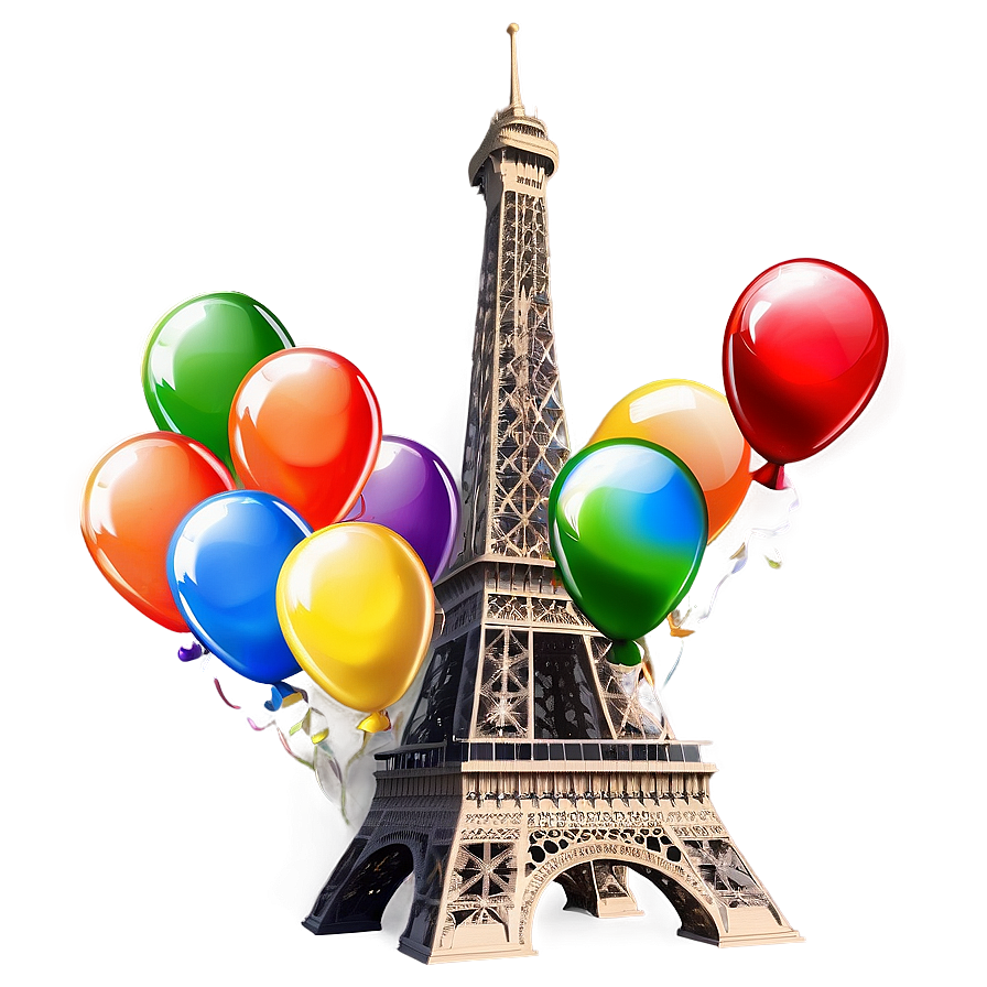 Eiffel Tower With Balloons Png 88