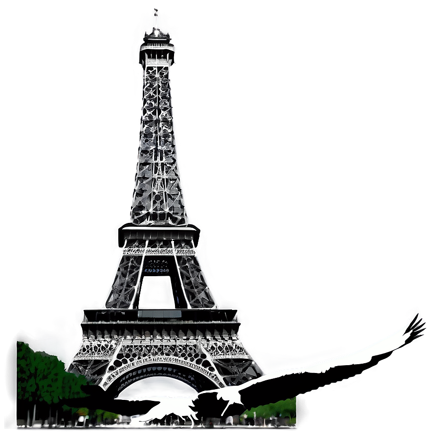 Eiffel Tower With Birds Png Kwm20