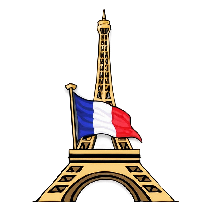 Eiffel Tower With French Flag Png 05212024