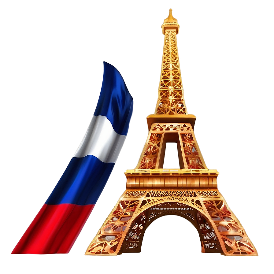 Eiffel Tower With French Flag Png 8