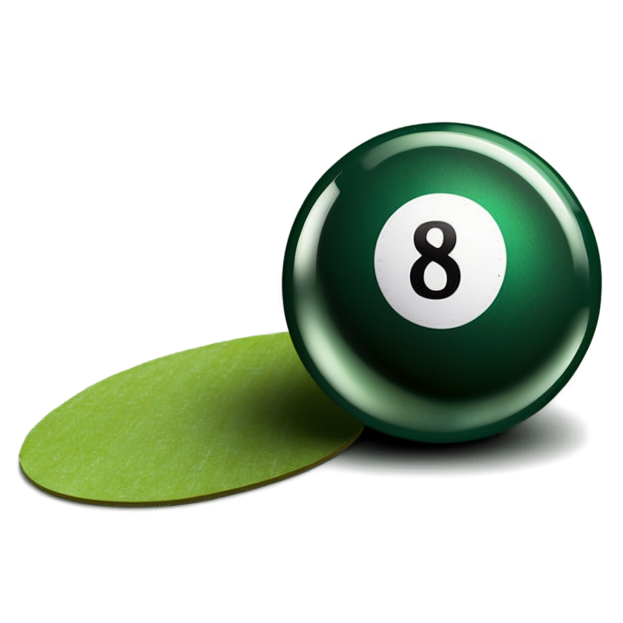 Eight Ball On Green Felt Png 60