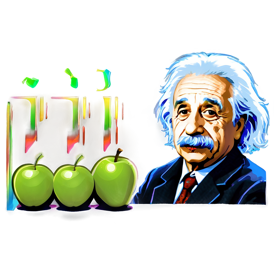 Einstein With Apple Png 57