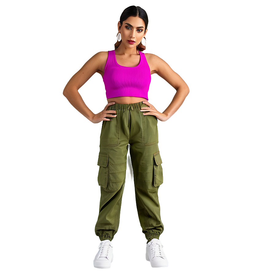 Elastic Waist Cargo Pants Png Mjm58