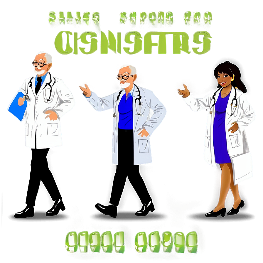 Elderly Doctor Cartoon Character Png 47