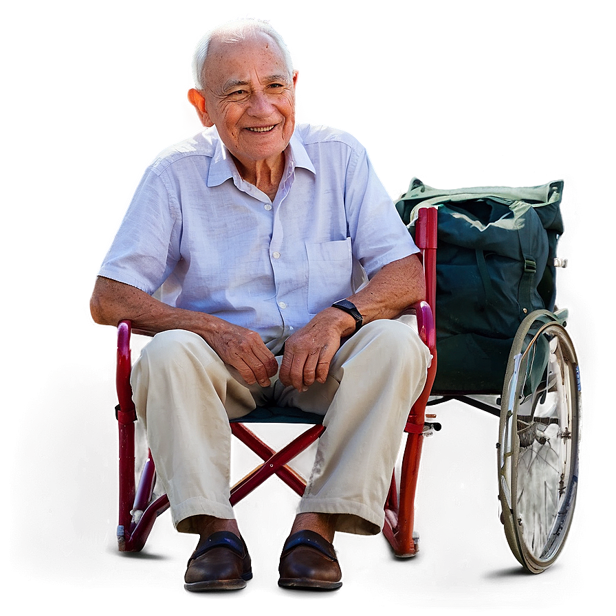 Elderly Man Sitting Png 42