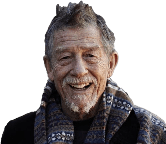 Elderly Man Smiling Wearing Scarf
