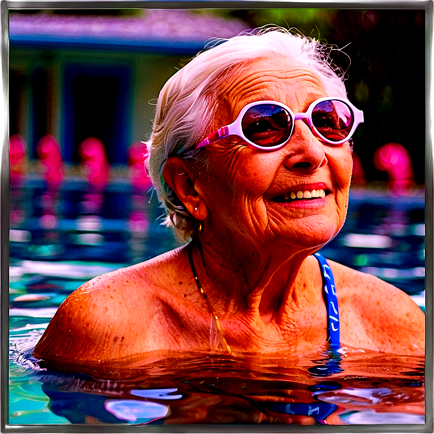 Elderly People Enjoying Swim Png Rxf