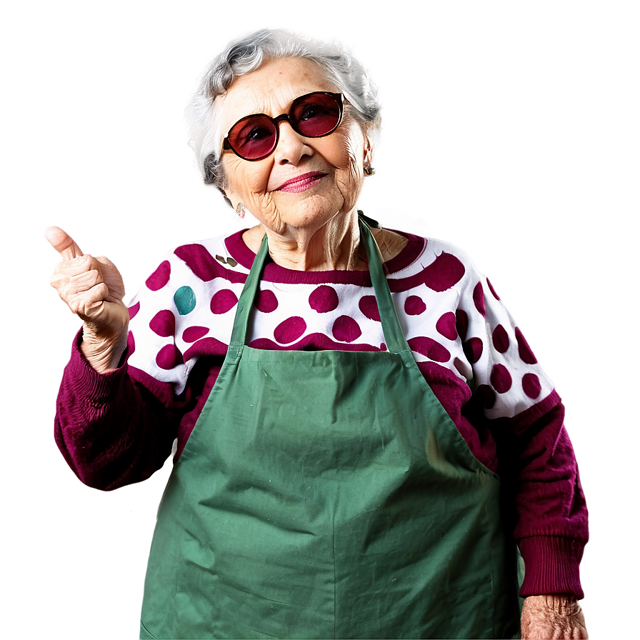 Elderly Woman Baking Png 06252024