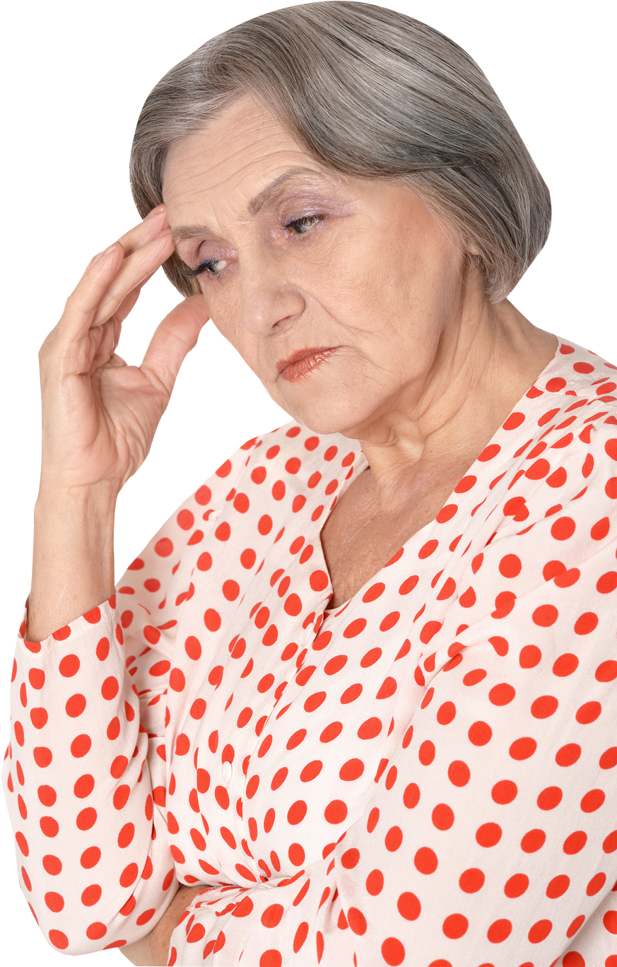 Elderly Woman Experiencing Headache