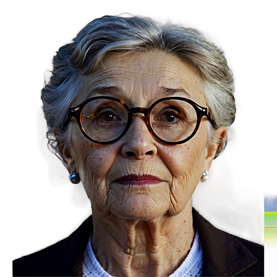 Elderly Woman In Glasses Png 12