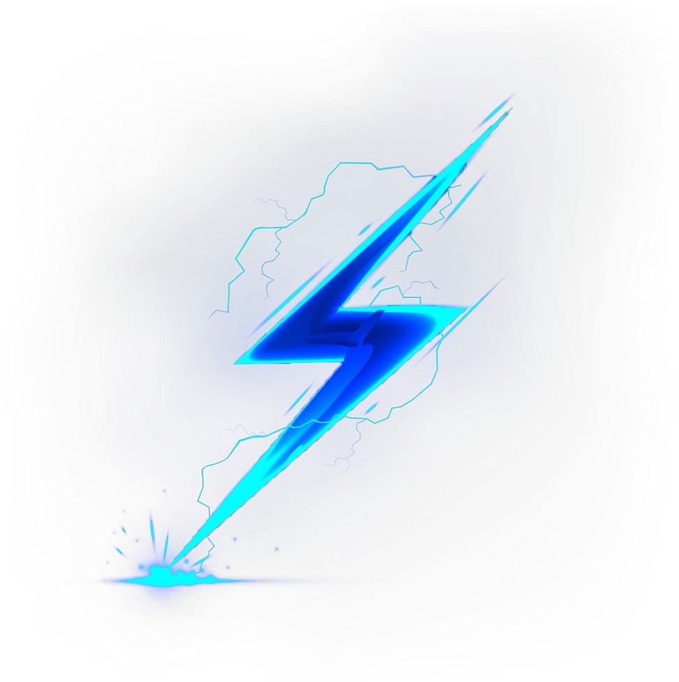 Electric Blue Lightning Bolt