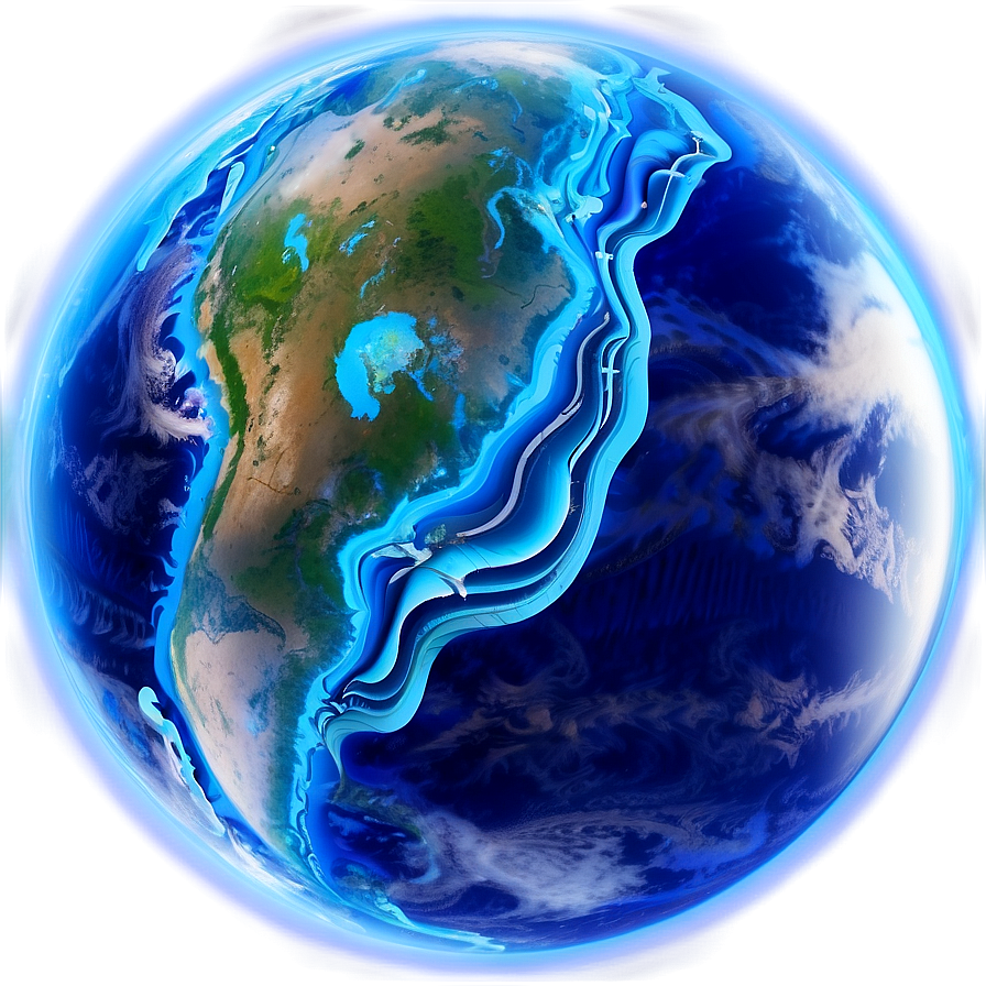 Electric Blue Planet Aura Png Mds3