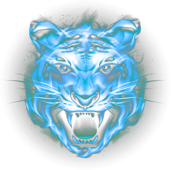 Electric Blue Tiger Artwork