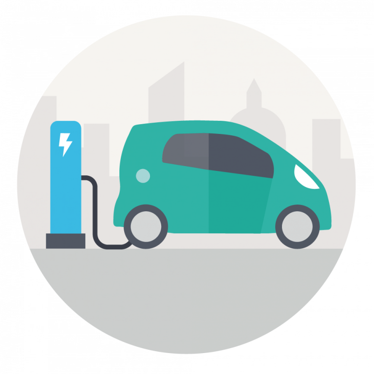 Electric Car Charging Illustration