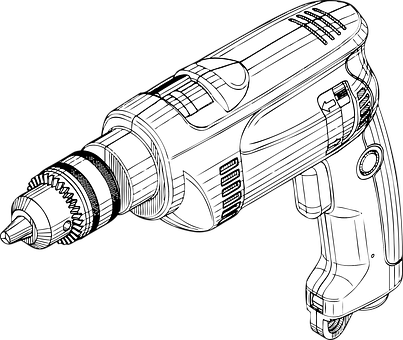 Electric Drill Line Art