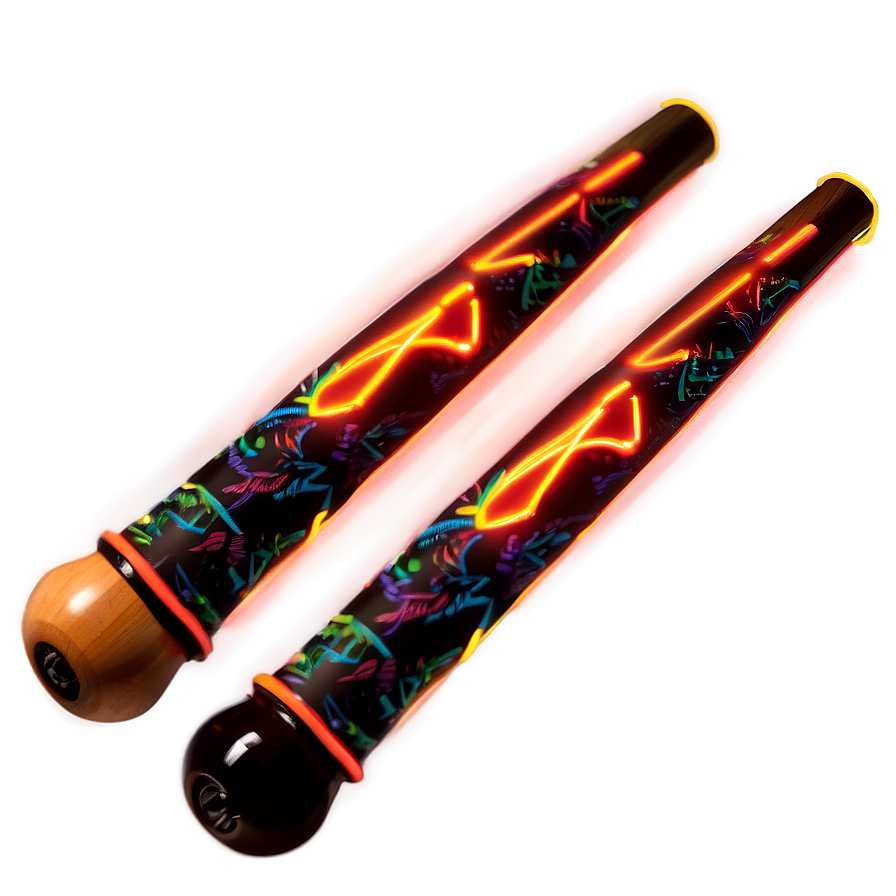 Electric Drumsticks Neon Png 33