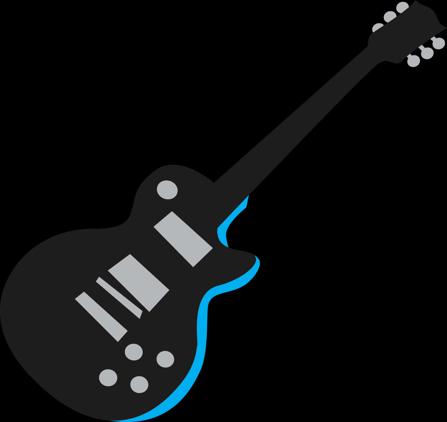 Electric Guitar Icon Blackand Blue