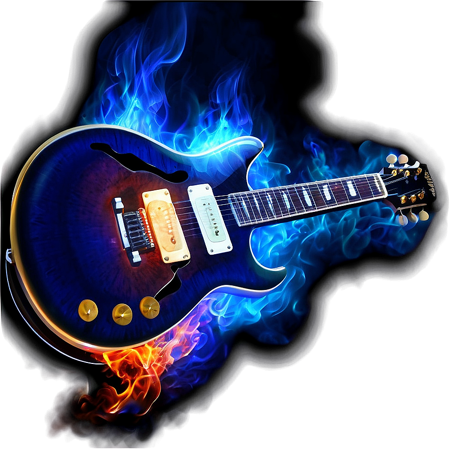 Electric Guitar On Fire Png Frd