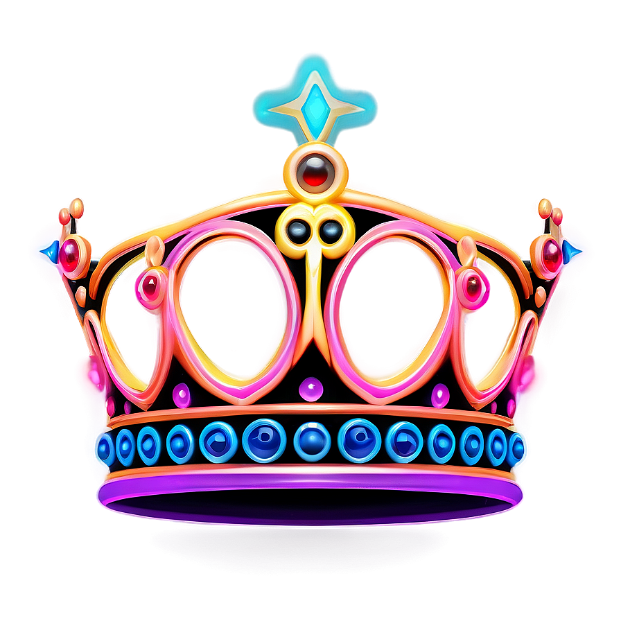 Electric Neon Crown Design Png Rpt53