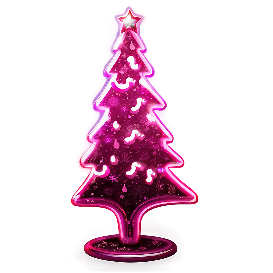 Electric Pink Christmas Tree Png 06122024