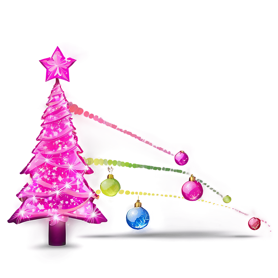 Electric Pink Christmas Tree Png Drr79