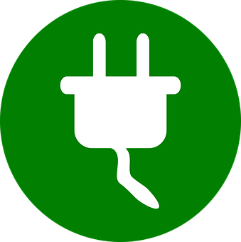 Electric Plug Icon Green Background