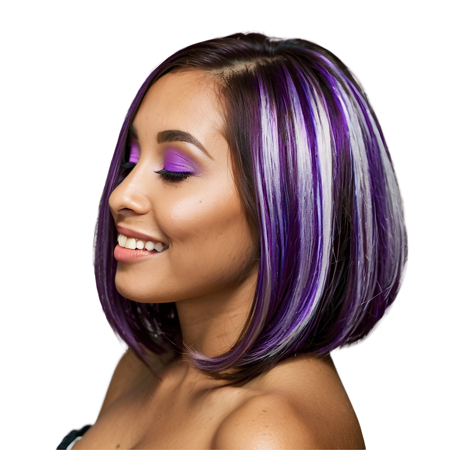 Electric Purple Hair Highlights Png 23