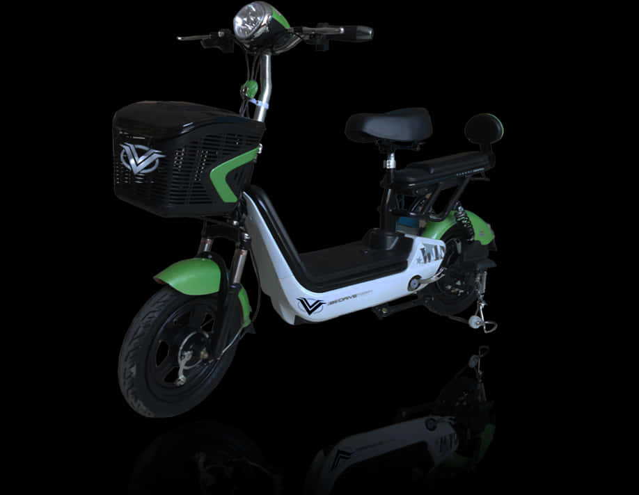 Electric Scooter Black Green Design