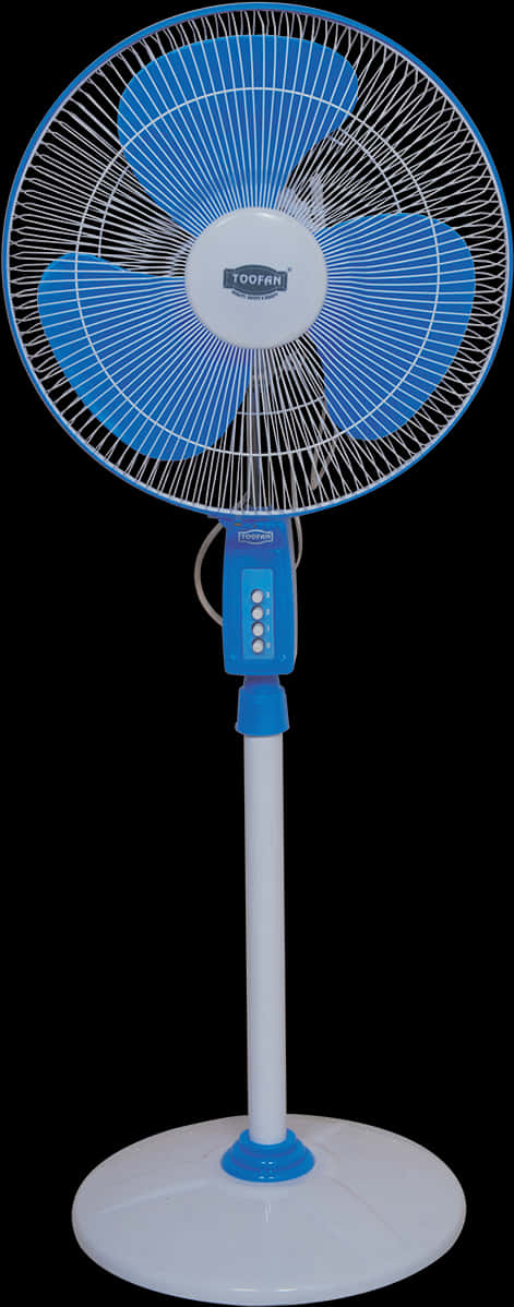 Electric Standing Fan Blue White