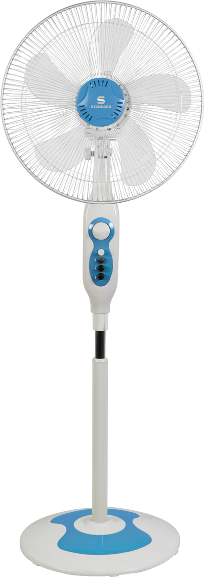 Electric Standing Fan Blue White