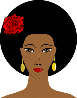 Elegant African Womanwith Rose