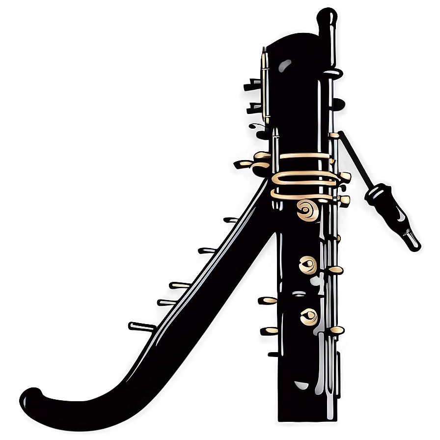 Elegant Bassoon Silhouette Png Vxb10