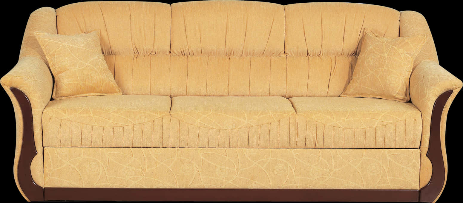Elegant Beige Upholstered Couch