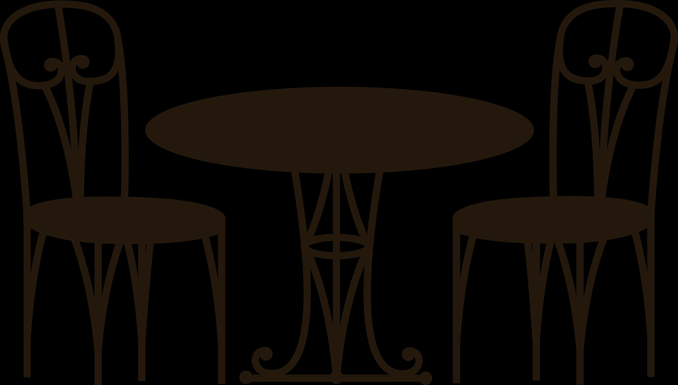 Elegant Bistro Tableand Chairs Silhouette