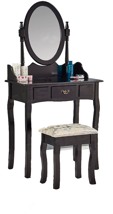 Elegant Black Dressing Tablewith Mirror