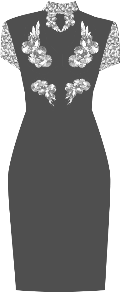 Elegant Black Dresswith Crystal Embellishments