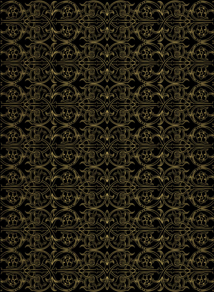 Elegant Black Gold Lace Pattern