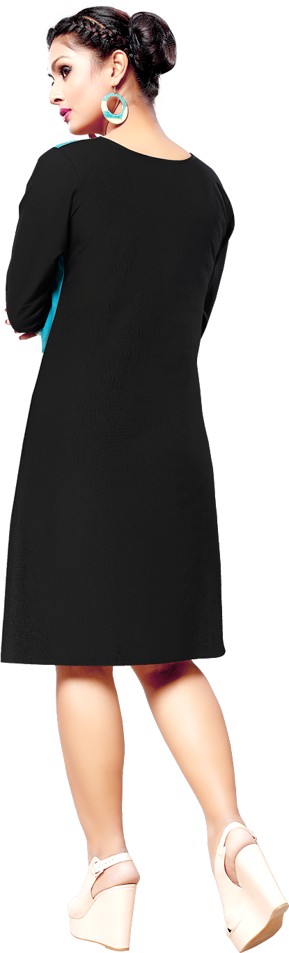Elegant Black Kurti Model Pose