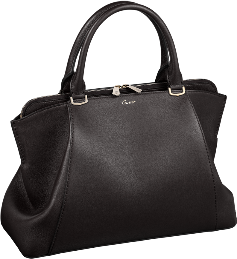 Elegant Black Leather Handbag Cartier