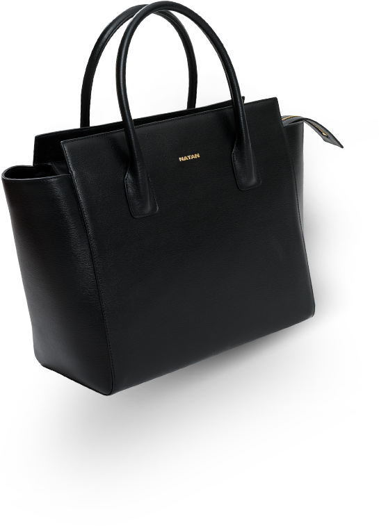 Elegant Black Leather Tote Bag