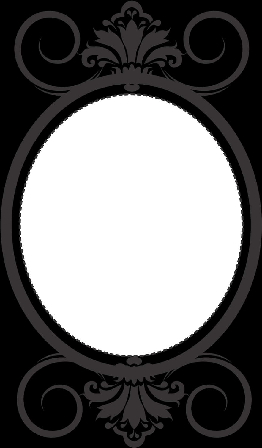 Elegant Black Oval Frame