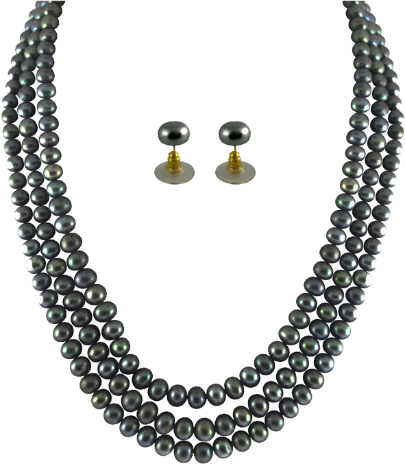 Elegant Black Pearl Jewelry Set