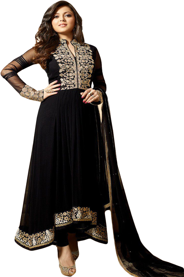 Elegant Black Salwar Suitwith Embroidery