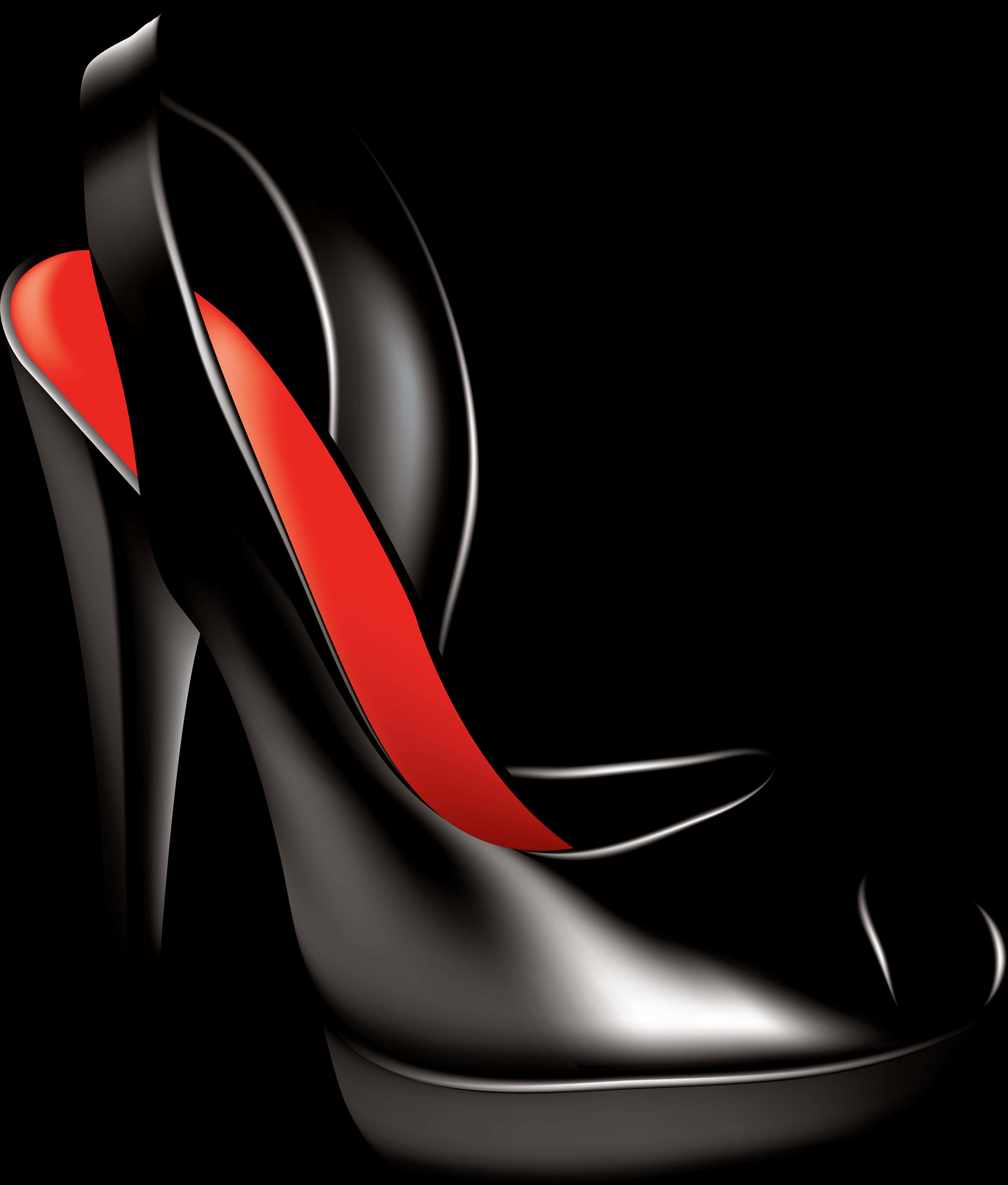 Elegant Black Stilettowith Red Insole