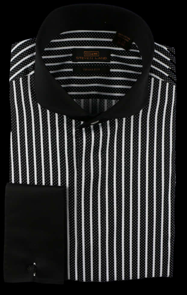 Elegant Black Striped Dress Shirt