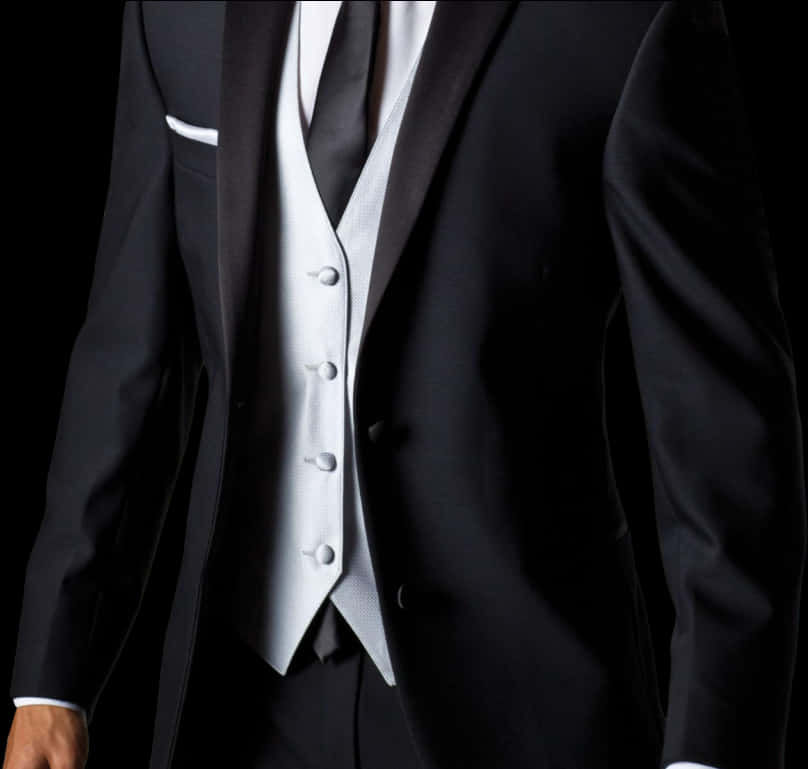 Elegant Black Suit Detail