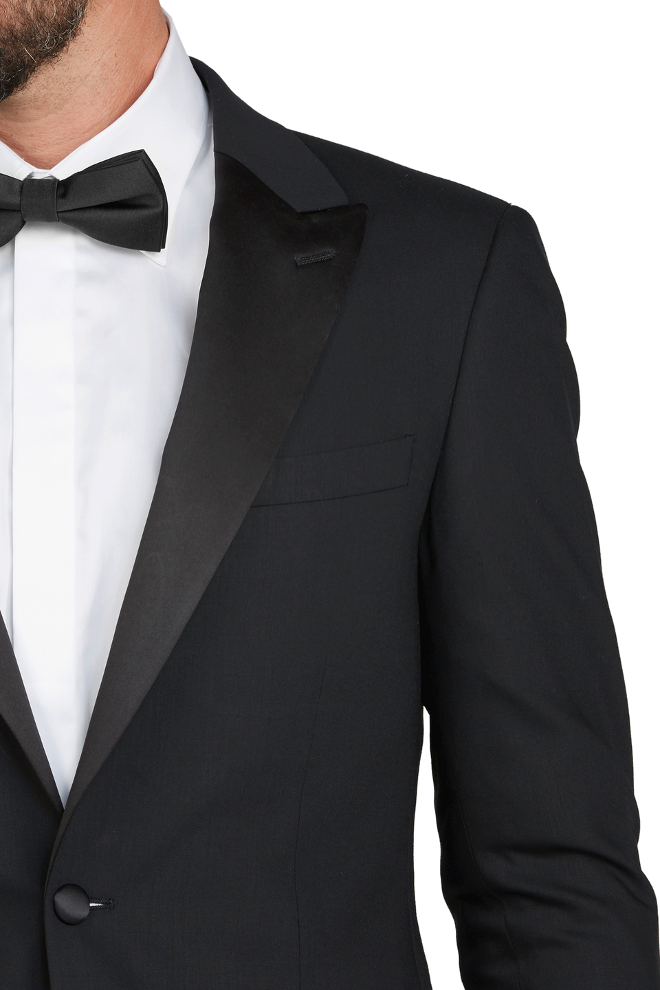 Elegant Black Tuxedo Closeup